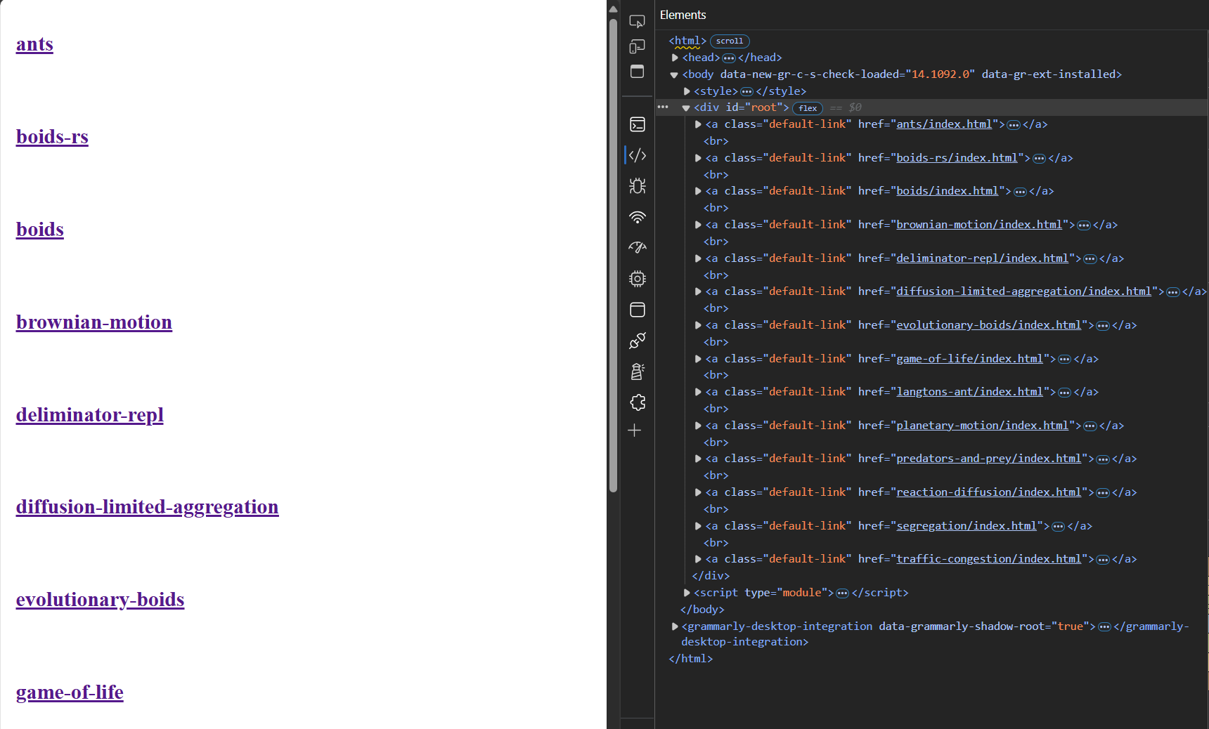 The basic layout of a HTML sitemap for an S3 bucket.