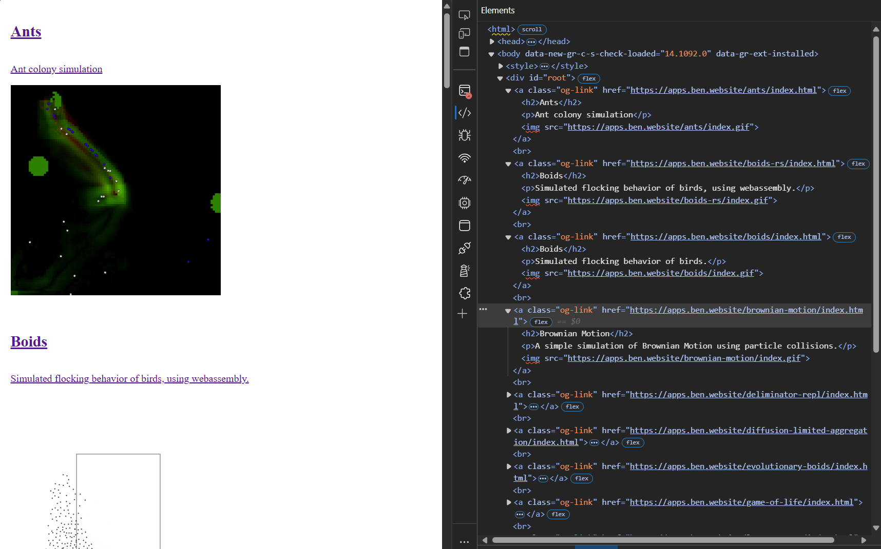 An HTML sitemap for an S3 bucket containing opengraph tags.